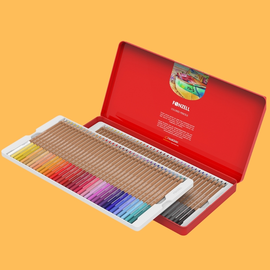 مداد رنگی 72 رنگ جعبه فلزی