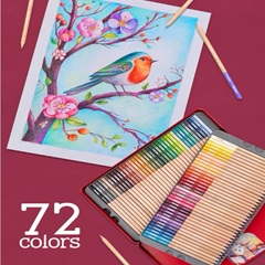 مداد رنگی 72 رنگ جعبه فلزی
